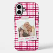 最高のママ写真 かわいいモダンな赤とピンクの柄 Case-Mate iPhoneケース (裏面)
