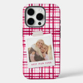 最高のママ写真 かわいいモダンな赤とピンクの柄 Case-Mate iPhoneケース (裏面)