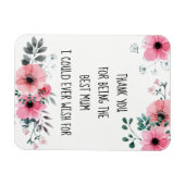 最高のママ名言ウォーターカラー花 マグネット (横)