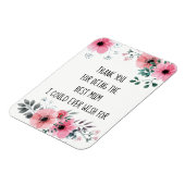 最高のママ名言ウォーターカラー花 マグネット (左側)