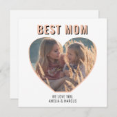 最高のママ かわいい ハート フォト 母の日 シーズンカード (正面/裏面)