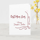 最高のママ エバー 赤い愛 スペイン国境 おしゃれ カード (黄色い花)