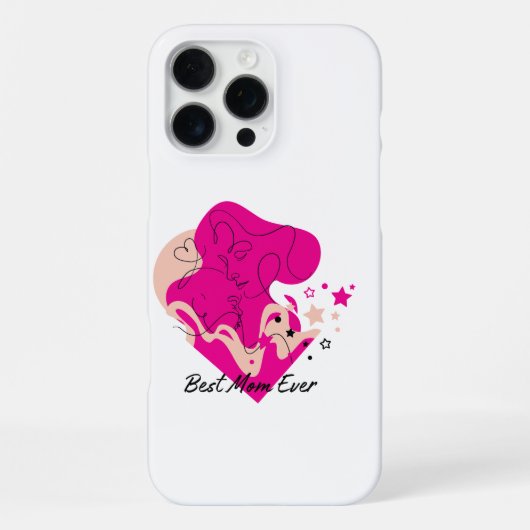 最高のママ カラフルデザイン iPhoneケース (裏面)