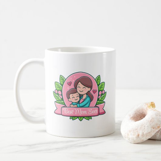 最高のママ コーヒーマグカップ (ドーナツ)