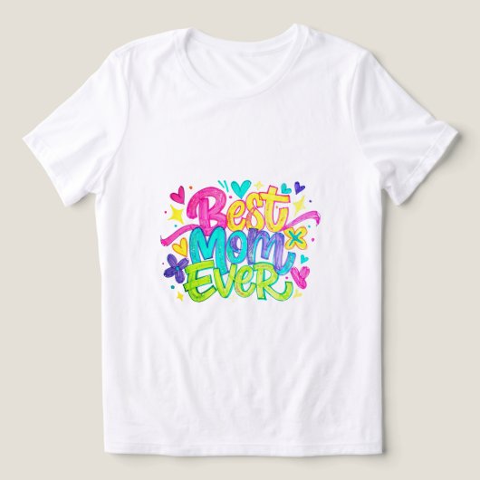最高のママ (スタイル2) トライブレンドＴシャツ (デザイン正面)