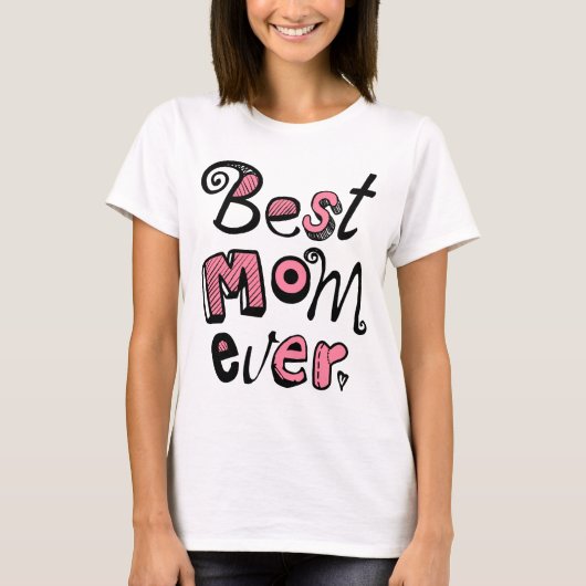 最高のママ テキストデザイン Tシャツ (正面)