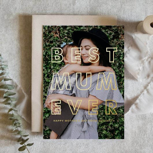 最高のママ | ハッピーマザーズデイ フォトカード 箔招待状