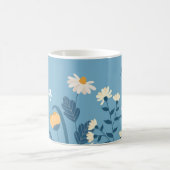 最高のママ 水仙とデイジーの花 コーヒーマグカップ (中央)