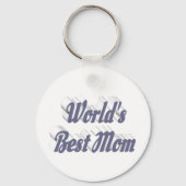 最高のママ 灰色のテキスト キーホルダー (裏面)