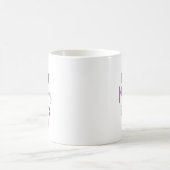 最高のママ 紫色のハートスクリプト コーヒーマグカップ (中央)