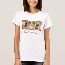 最高のママ 3枚フォトコラージュ 女性用 Tシャツ