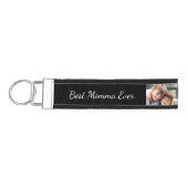 最高のママEver 5写真 |白黒 リストバンドキーホルダー (鍵左)