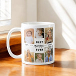 最高のママEver - Mother's Day Photo Collage コーヒーマグカップ<br><div class="desc">お祝客様のママと最高のの「ママ・エバー」母親の日の写真コラージュのコーヒーマグ。このパーソナライズされたマグカップは、特別な瞬間や思い出をキャプチャし、大切な写真の美しい配置のコラージュを備えている。心のこもったメッセージ「最高のママ・エバー」は愛情のあるtouchを加える。セラミック高品質製で、電子レンジと食洗機の両方が安全で、利便性と耐久性を確保。この意味のある記念の贈り物は、母の日、誕生日、または任意の大事な行事のための完璧な贈り物であり、愛を称え、あなたを結びつける共有。</div>