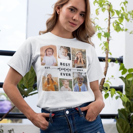 最高のママEver - Mother's Day Photo Collage Tシャツ
