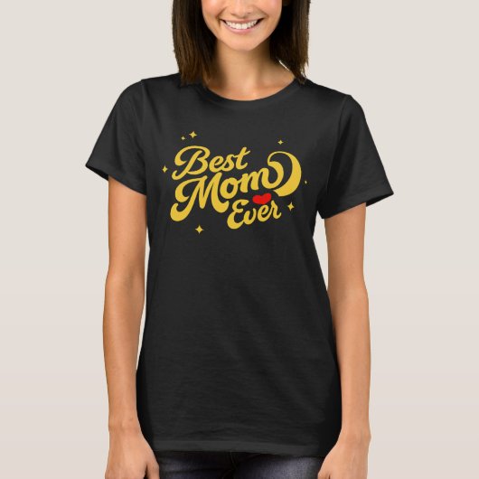最高のママTシャツ - 高級感のあるゴールドデザイン Tシャツ (正面)
