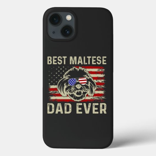 最高のマルタパパ: 愛国的なアメリカマルタ犬 Case-Mate iPhoneケース (裏面)