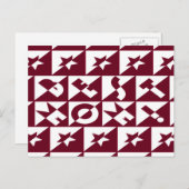 最高のマ赤と白マの星のパターン ポストカード (正面/裏面)