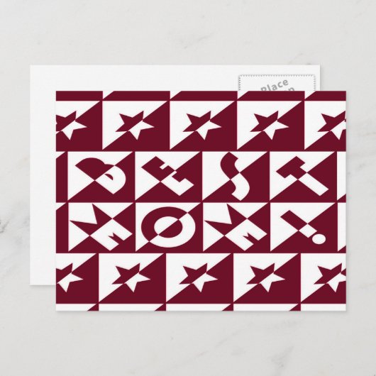 最高のマ赤と白マの星のパターン ポストカード (正面/裏面)