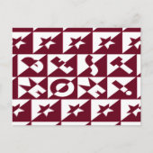 最高のマ赤と白マの星のパターン ポストカード (正面)