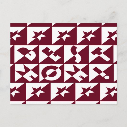 最高のマ赤と白マの星のパターン ポストカード (正面)