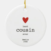 最高のミニマルいとこのパーソナライズされた人 セラミックオーナメント (裏面)