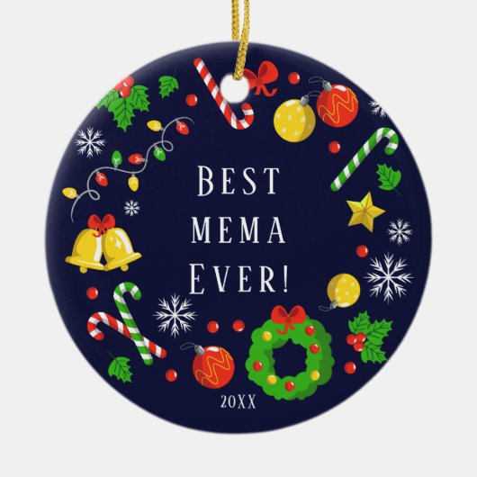 最高のメマのクリスマスオーナメント セラミックオーナメント (正面)