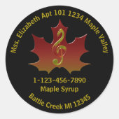最高のメープルシロップ赤い葉の秋カラー調和 ラウンドシール (正面)