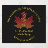 最高のメープルシロップ赤葉秋カラー調和Cl リキュールボトルラベル (シングルラベル)