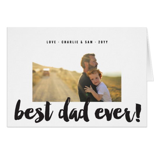 最高のモダンはっきりしたEver Brush Script Photo Card (正面横)