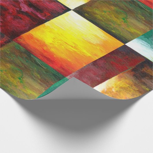 最高のモダンエレガントカラフル抽象芸術テンプレート ラッピングペーパー (角)