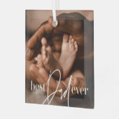 最高のモダンエレガントクラシックシンプルPhoTos Ever Photo ガラスオーナメント (正面左)