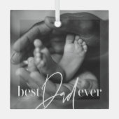 最高のモダンエレガントクラシックシンプルPhoTos Ever Photo ガラスオーナメント (正面)