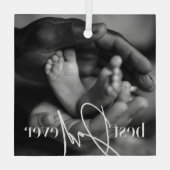 最高のモダンエレガントクラシックシンプルPhoTos Ever Photo ガラスオーナメント (裏面)