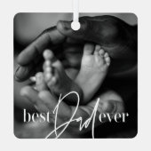 最高のモダンエレガントクラシックシンプルPhoTos Ever Photo メタルオーナメント (裏面)