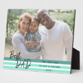 最高のモダンターコイズパパ家族の写真 フォトプラーク (側面)