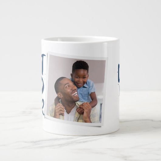 最高のモダンパパが撮影した海軍の父の日 ジャンボコーヒーマグカップ (正面)