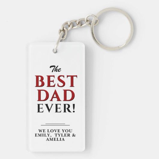 最高のモダンパパエバータイポグラフィ父の日 キーホルダー (裏面)