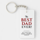 最高のモダンパパエバータイポグラフィ父の日 キーホルダー (正面)