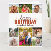 最高のモダンパパエバーフォトコラージュハッピーバースデー カード (正面)