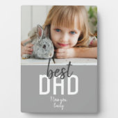 最高のモダンパパグレー写真父の日 フォトプラーク (正面)