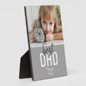 最高のモダンパパグレー写真父の日 フォトプラーク (側面)