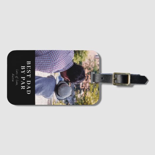 最高のモダンパパバイパーカスタムフォトゴルフギフト ラゲッジタグ (正面横)