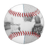 最高のモダンパパブルー父の日3写真コラージュ 野球ボール (正面)