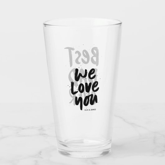 最高のモダンパパ永遠の黒父の日の贈り物 タンブラーグラス (裏面)