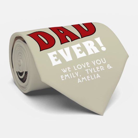 最高のモダンパパ赤いハート2フォトファーザーズの日 ネクタイ (ロール)