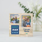 最高のモダンパパ2枚フォトコラージュ父 シーズンカード (スタンド正面)