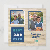 最高のモダンパパ2枚フォトコラージュ父 シーズンカード (正面)