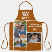 最高のモダンパパ3写真コラージュ父の日 エプロン (正面)