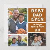 最高のモダンパパ3写真コラージュ父の日 シーズンカード (正面)