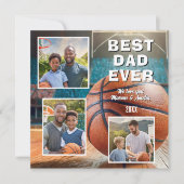 最高のモダンパパ3写真コラージュ父の日 シーズンカード (正面)